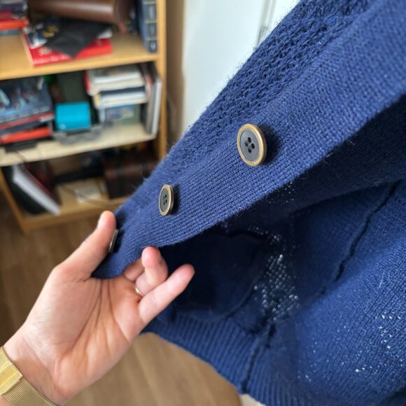 Vintage Cooper Monsieur Navy Grandpa Vest size L - Picture 9 of 9